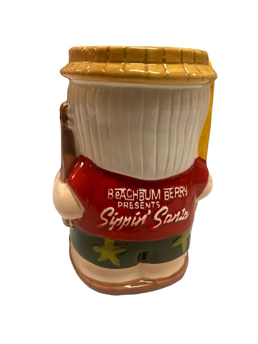Beachbum Berry Sippin' Surfin Santa Christmas Ceramic Tiki Mug Bar Mancave